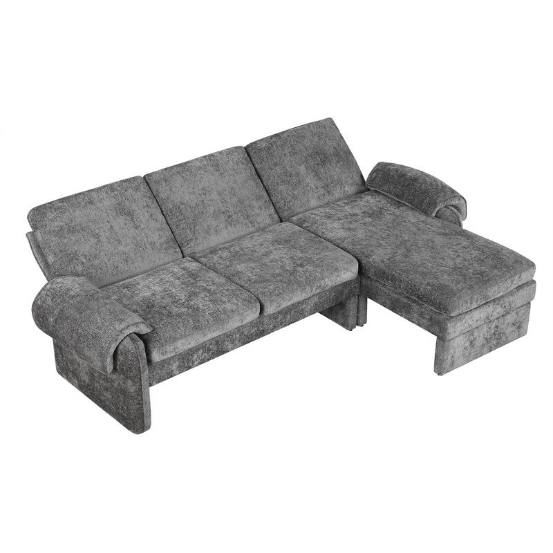 94.1" Chenille L-Shaped Sectional Sofa with Adjustable Back & Chaise