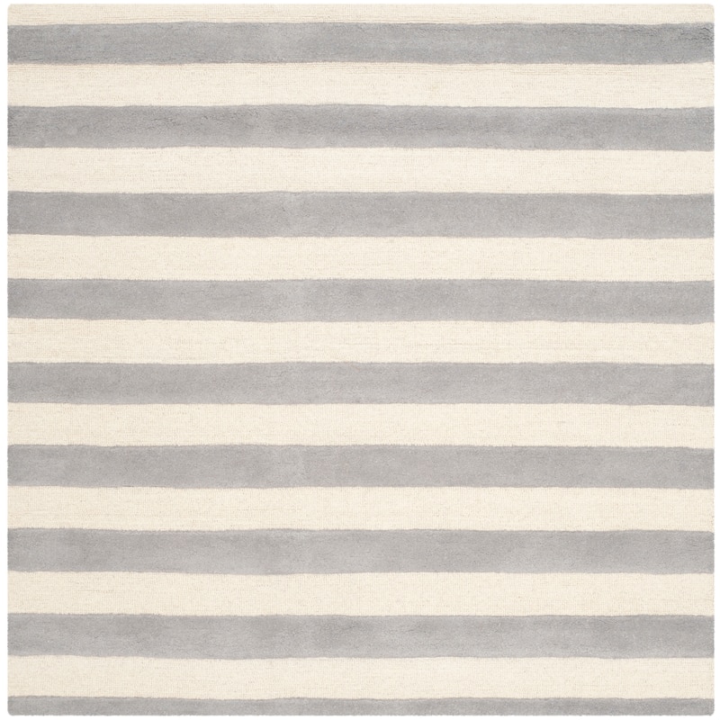 SAFAVIEH Handmade Cambridge Liudmila Modern Wool Rug - 8' Square - Grey/Ivory