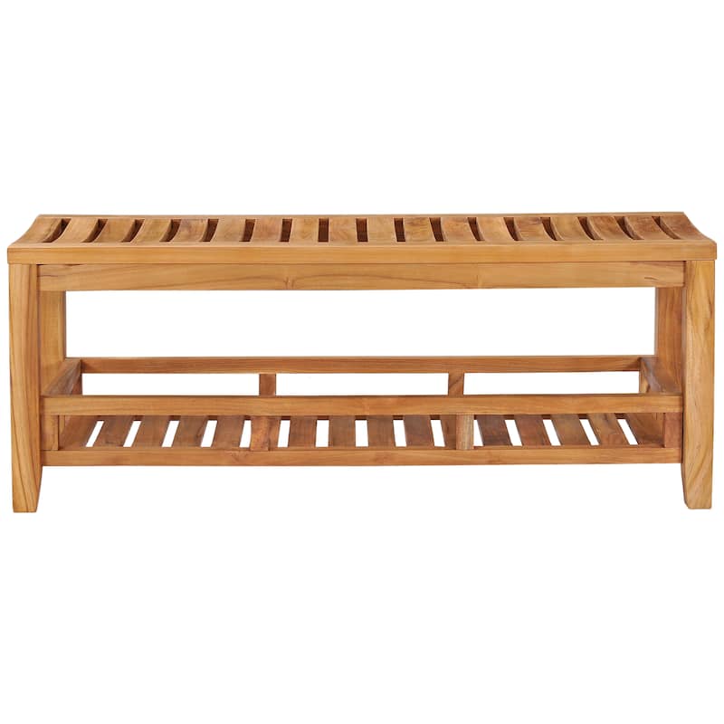 Chic Teak Bahama Teak Wood Shower Stool / Patio Bench, 47 inch