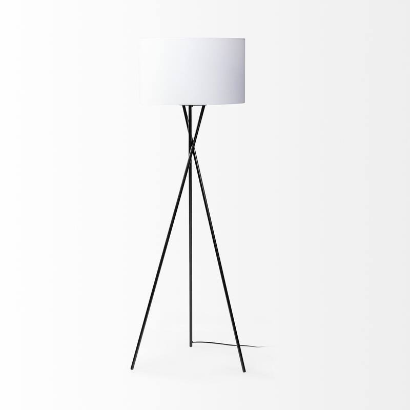 Black Metal Tripod Floor Lamp - 22" W x 65.5" H x 22" D
