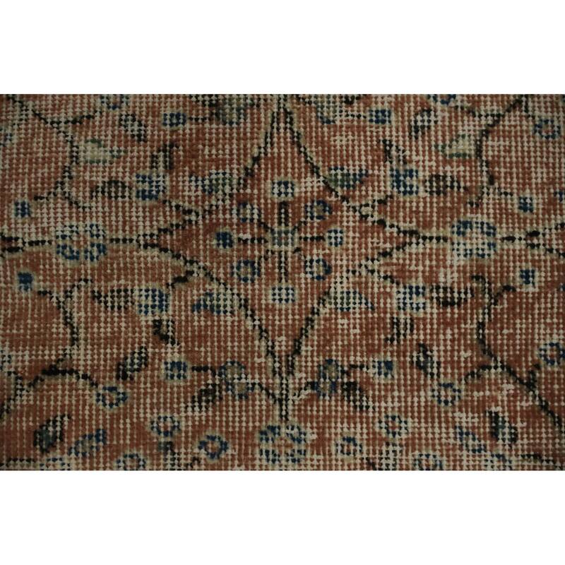 Hand Knotted Oriental 100% Wool Carpet Transitional All-Over Oranges & Rust Anatolian Area Rug - 8' 1'' X 5' 2''