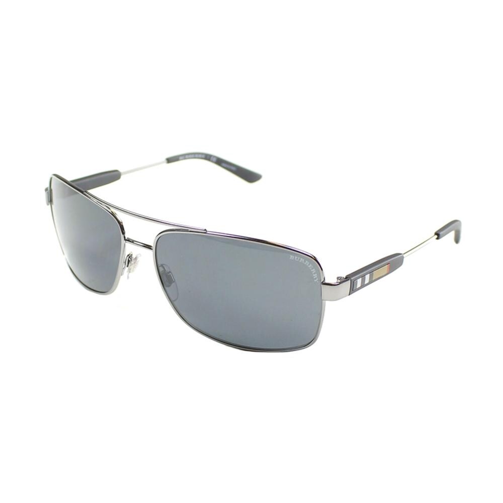 Burberry BE 3074 100387 Unisex Gunmetal Frame Grey Lens Sunglasses