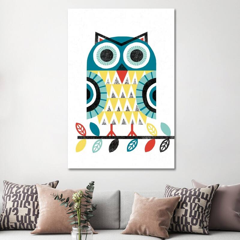 iCanvas "Folk Lodge (Owl II)" by Michael Mullan Canvas Print