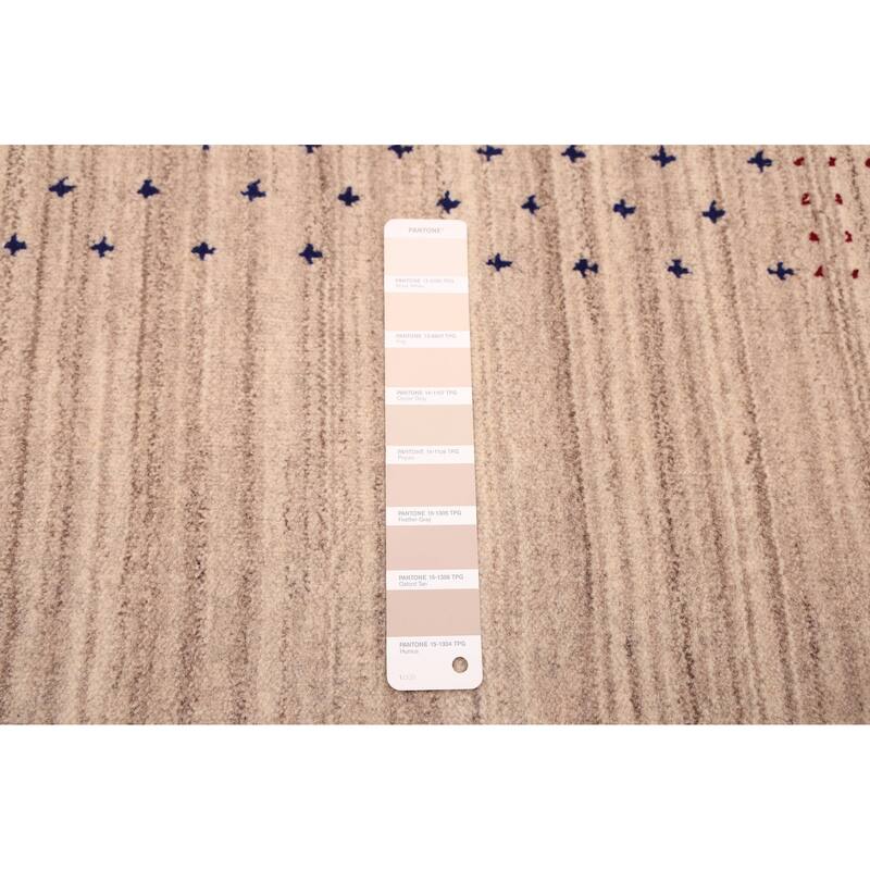 ECARPETGALLERY Hand Loomed Kashkuli Gabbeh Taupe Wool Rug - 8'1 x 9'10