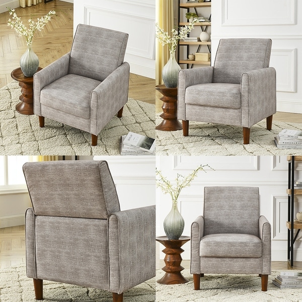 Modern Fabric Accent Arm Chair, Single Sofa, Club Chair, Wood Legs