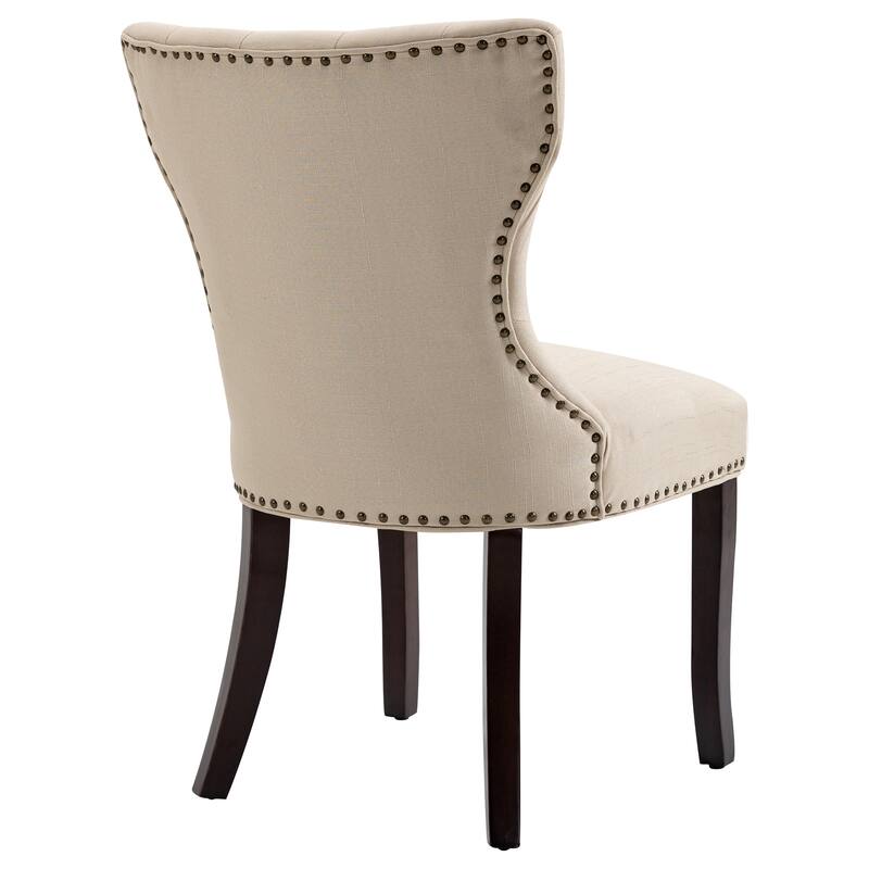 Fabric Wingback Dining Chairs Comfy Armless Accent Chairs Set of 2