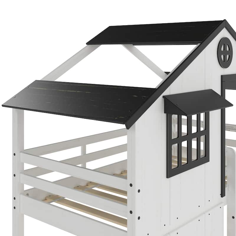 Modern Farmhouse Twin Over Twin Bunk Bed