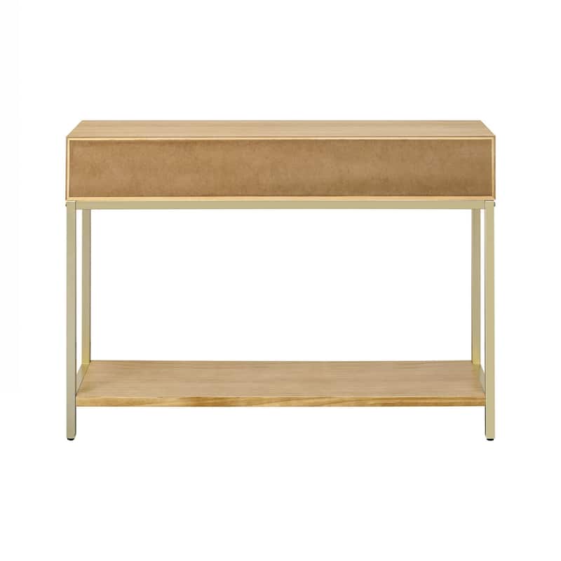 Entryway Table, Console Table with Two Drawers, Retro Hallway Table with Striking Geometric Design for Entryway and Living Room