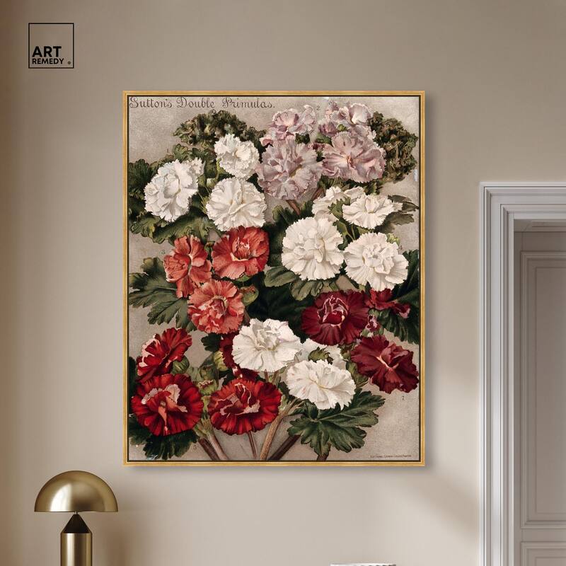 Flowered Primulas Canvas by Art Remedy