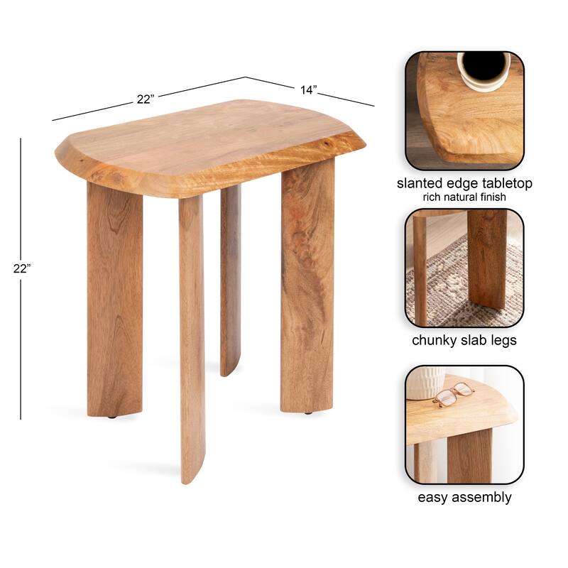 Kate and Laurel Vaux Chunky Side Table - 22x14x22
