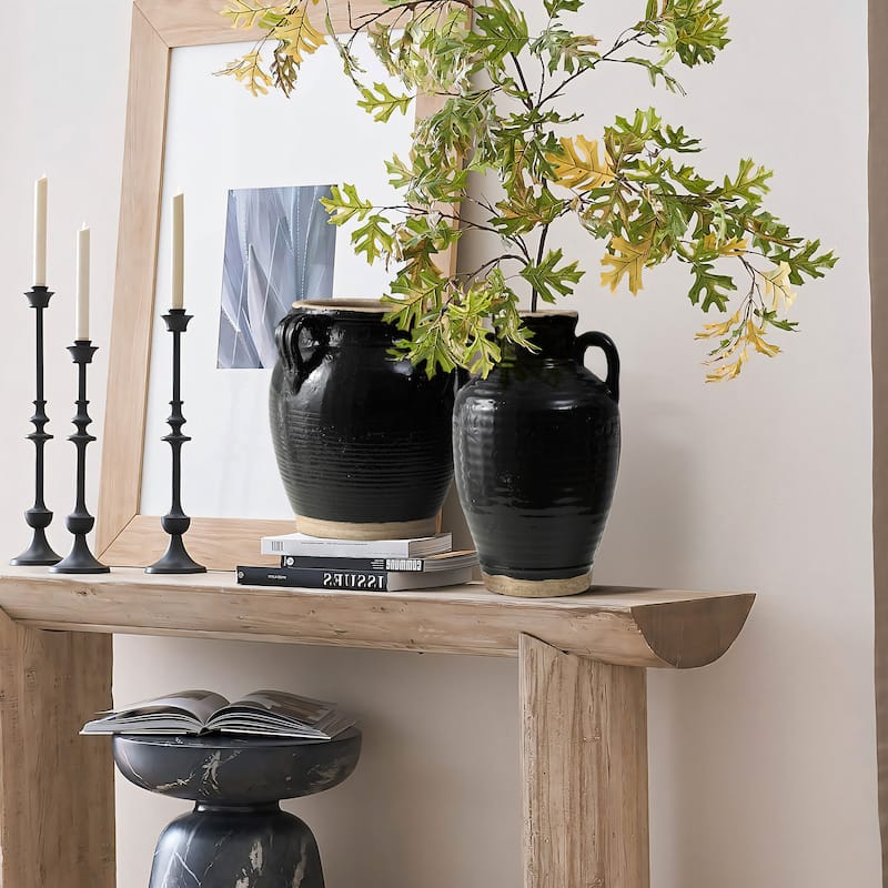 Black Jug Terracotta Round Vase (Single)