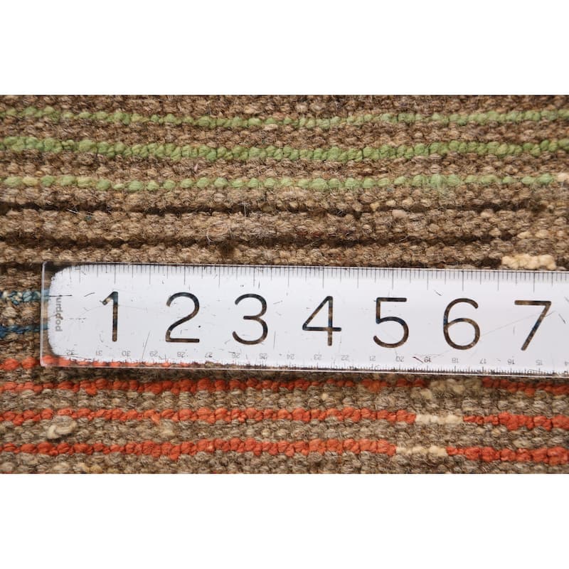 Striped Moroccan Oriental Runner Rug Handmade Wool Carpet - 3'0" x 10'2"