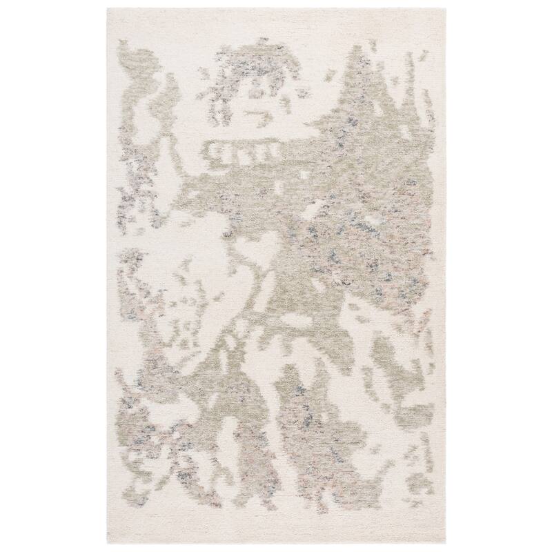 SAFAVIEH Handmade Harvest Kallirroi Wool Rug - Ivory/Green - 6' x 9'