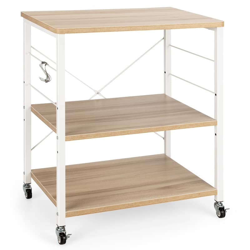 Costway 3-Tier Kitchen Baker's Rack Microwave Oven Storage Cart w/ - See details
