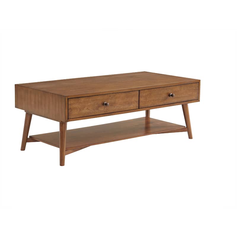 Mid-Century Modern 2-Drawer 48" Cinnamon Coffee Table
