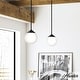 preview thumbnail 1 of 13, Hunter Hepburn 1 Light Pendant - Kitchen Island, Bedroom, Foyer - Globe, Mid-Century Modern, Art-Deco 8" - Matte Black