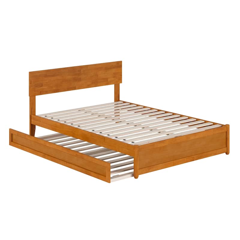 Wesley Platform Bed with Panel Footboard and Twin Trundle