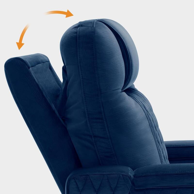 MCombo Power Recliner Chair with Adjustable Headrest, USB & Type C Port, LED Light HTS401
