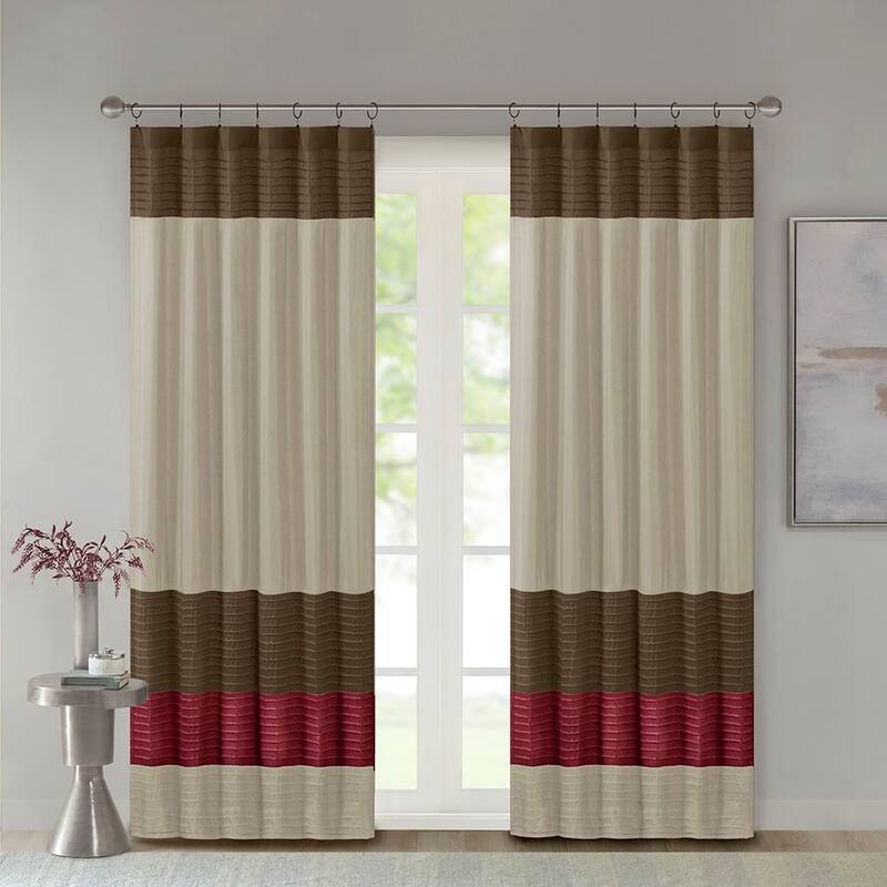 Polyoni Pintuck Curtain Panel(Only 1 Pc Panel)