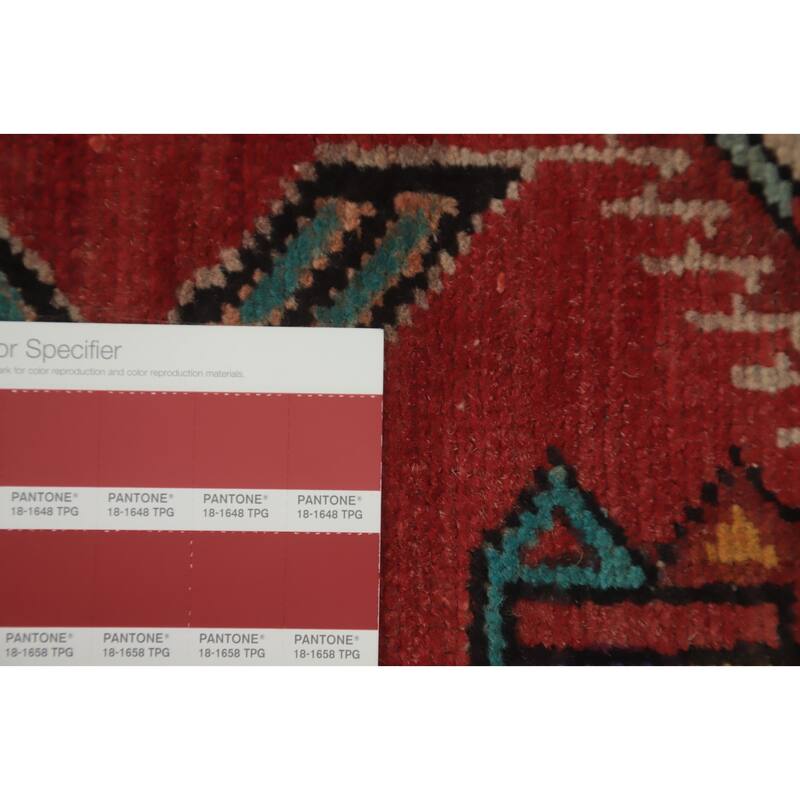 Hand Knotted Oriental 100% Wool Carpet Traditional Tribal Navy Blue & Blues Ardebil Runner Rug - 13' 9'' X 3' 6''