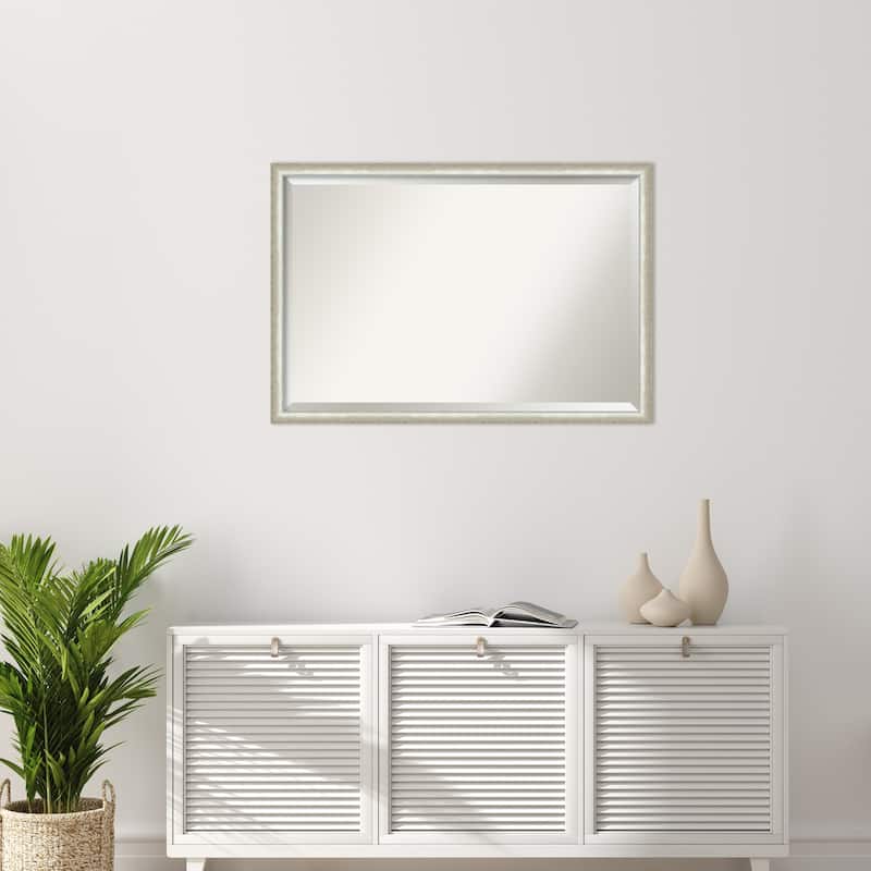 Two Tone Beveled Wood Framed Wall Mirror