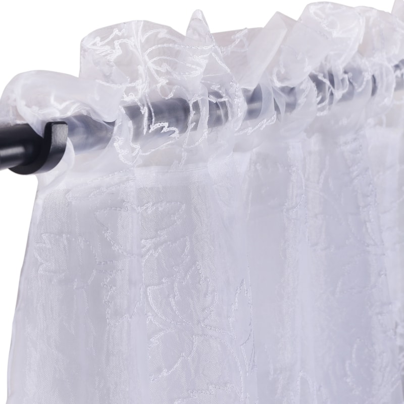Superior Foliage Vintage Rustic Leaves Sheer Curtain Set with 2 Panels