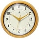 preview thumbnail 42 of 160, Round Retro Kitchen Wall Clock by Infinity Instruments 9.5 Inch - Saffron