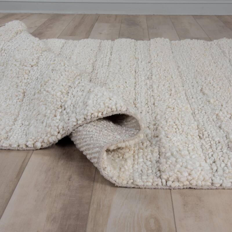 Alora Decor Wren Hand Woven Contemporary Ivory Stripe Rug