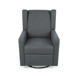 Hounker Contemporary Upholstered Swivel Recliner by Christopher Knight Home