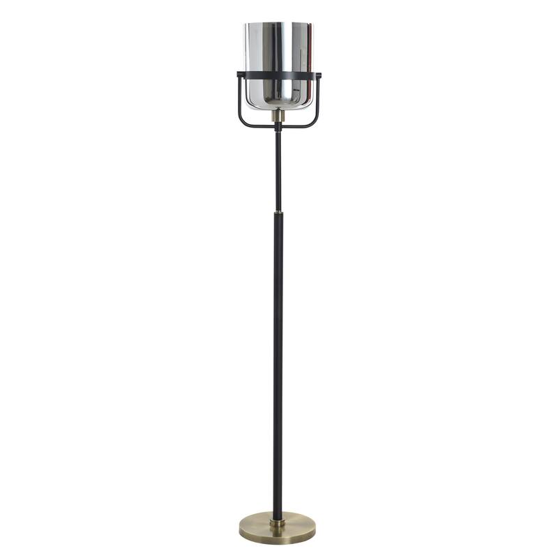 StyleCraft Mercer Floor Lamp - Charity Gold - Plated Silver Glass Shade - Charity Gold, Plated Silver