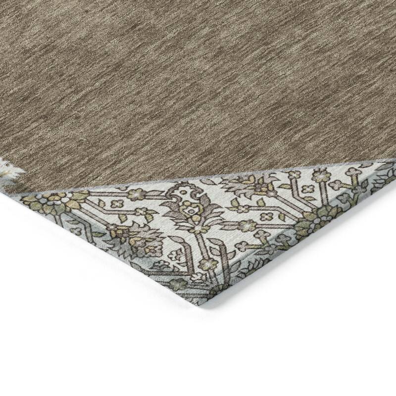 HomeRoots Oriental Traditional Rectangle Outdoor Rug