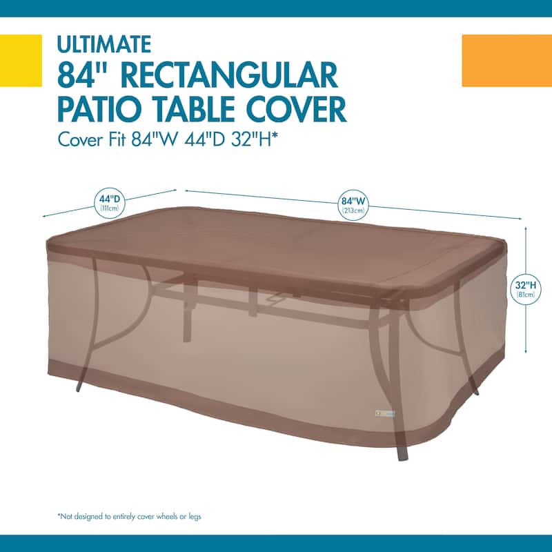 DUCKCOVERS Ultimate Waterproof Outdoor Table Cover - 86" L x 46" D x 35" H
