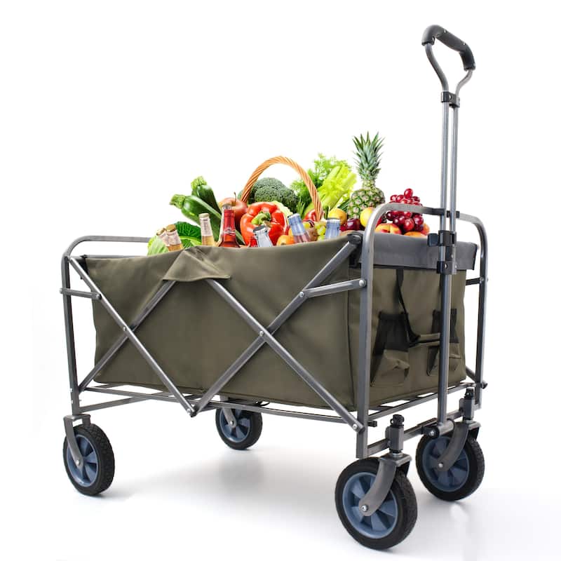 Outdoor Garden Multipurpose Micro Collapsible Beach Trolley Cart Camping Folding Wagon