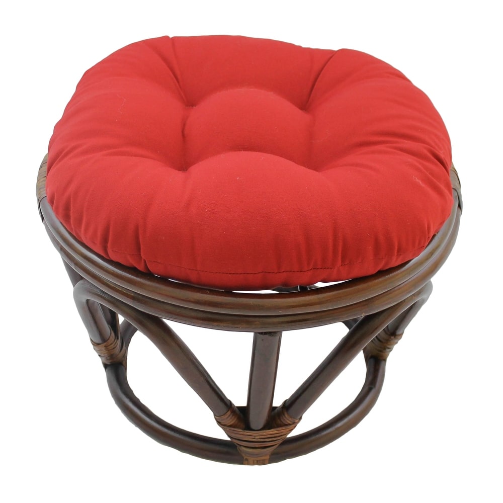 18-inch Round Twill Footstool/Ottoman Cushion (Cushion Only) - 18 x 18