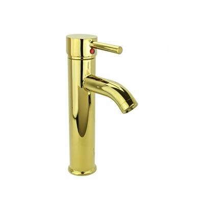 Bathroom Single Hole Faucet One Handle Solid Brass Gold PVD Finish 9.5in Tall Renovators Supply