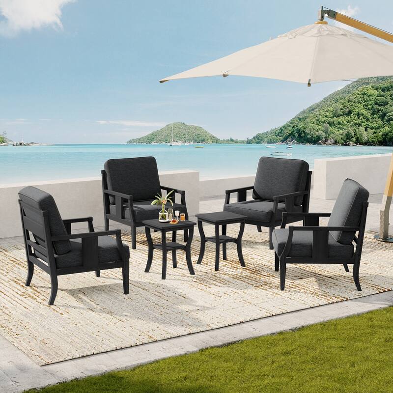 Patio Conversation Sets with Side Table(Set of 6)