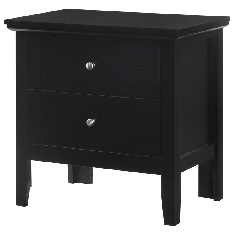 Modern Black Nightstand with 2 Drawers - 24\