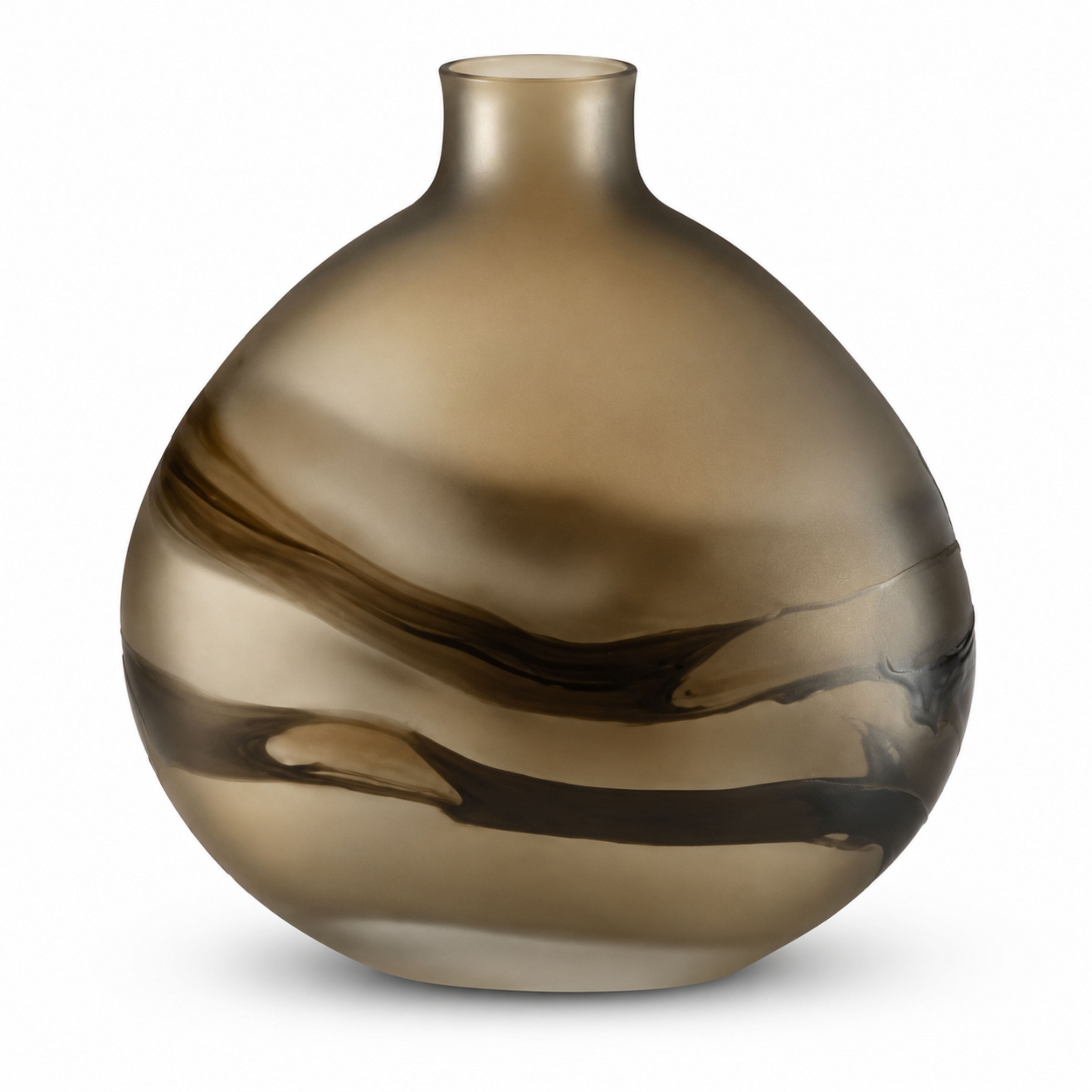 Aria Home Brown Glass Vase Decorative Accent for Modern Decor