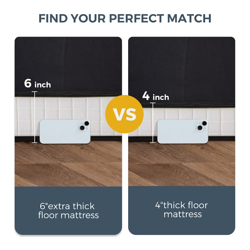 6-IN Thick Floor Futon Mattress,Topper Mattress Pad