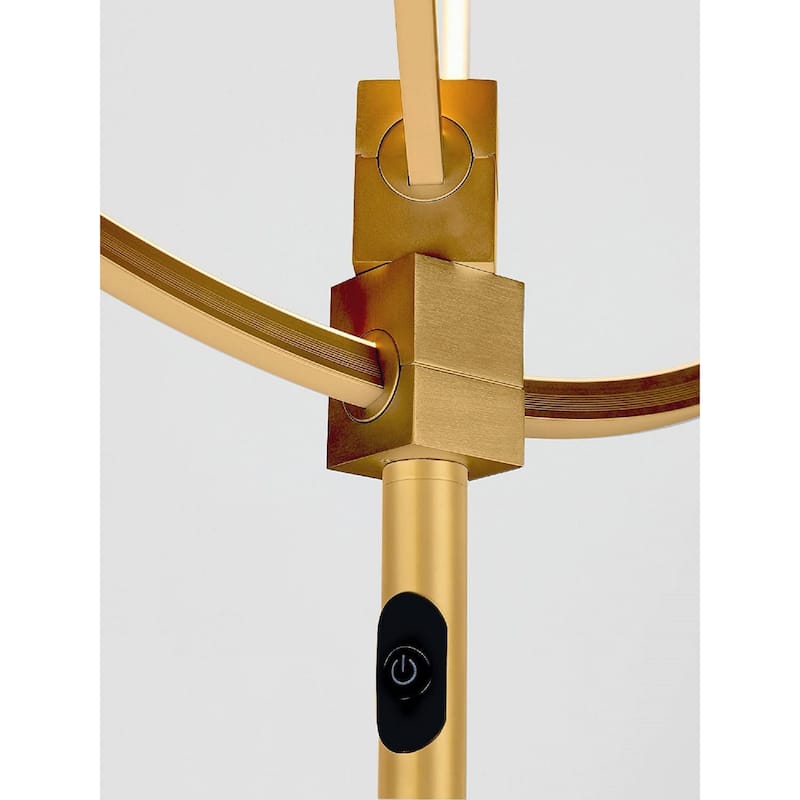 Brightech Eclipse 79 in. Antique Brass Industrial 2-Light 3-Way Dimming LED Floor Lamp with 2 Height Adjustable Heads