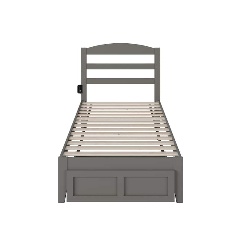 AFI Warren Platform Bed with Foot Drawer and Charging Station
