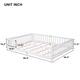 Twin/Full/Queen size Floor Platform Bed with Fence and Door for Kids, Toddlers