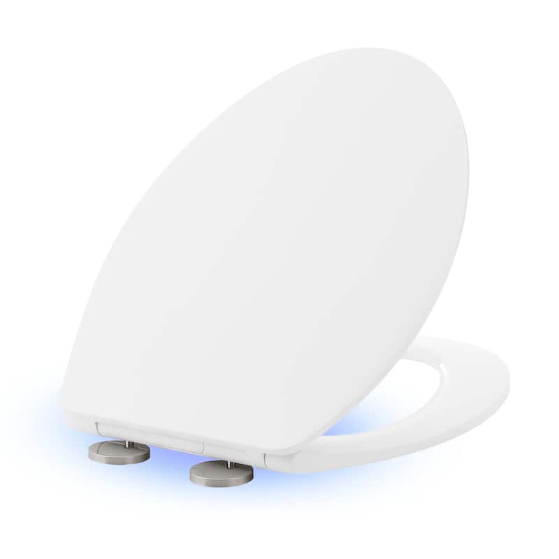 Cholet Elongated Quick-Release Toilet Seat With Night Light - 18.45" x 14.15" 1.8"