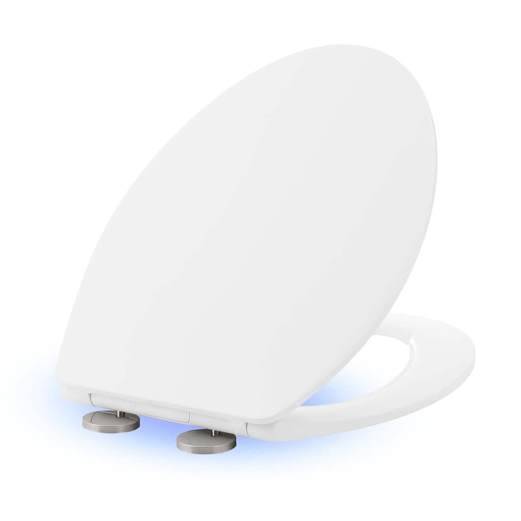 Cholet Elongated Quick-Release Toilet Seat With Night Light - 18.45" x 14.15" 1.8"