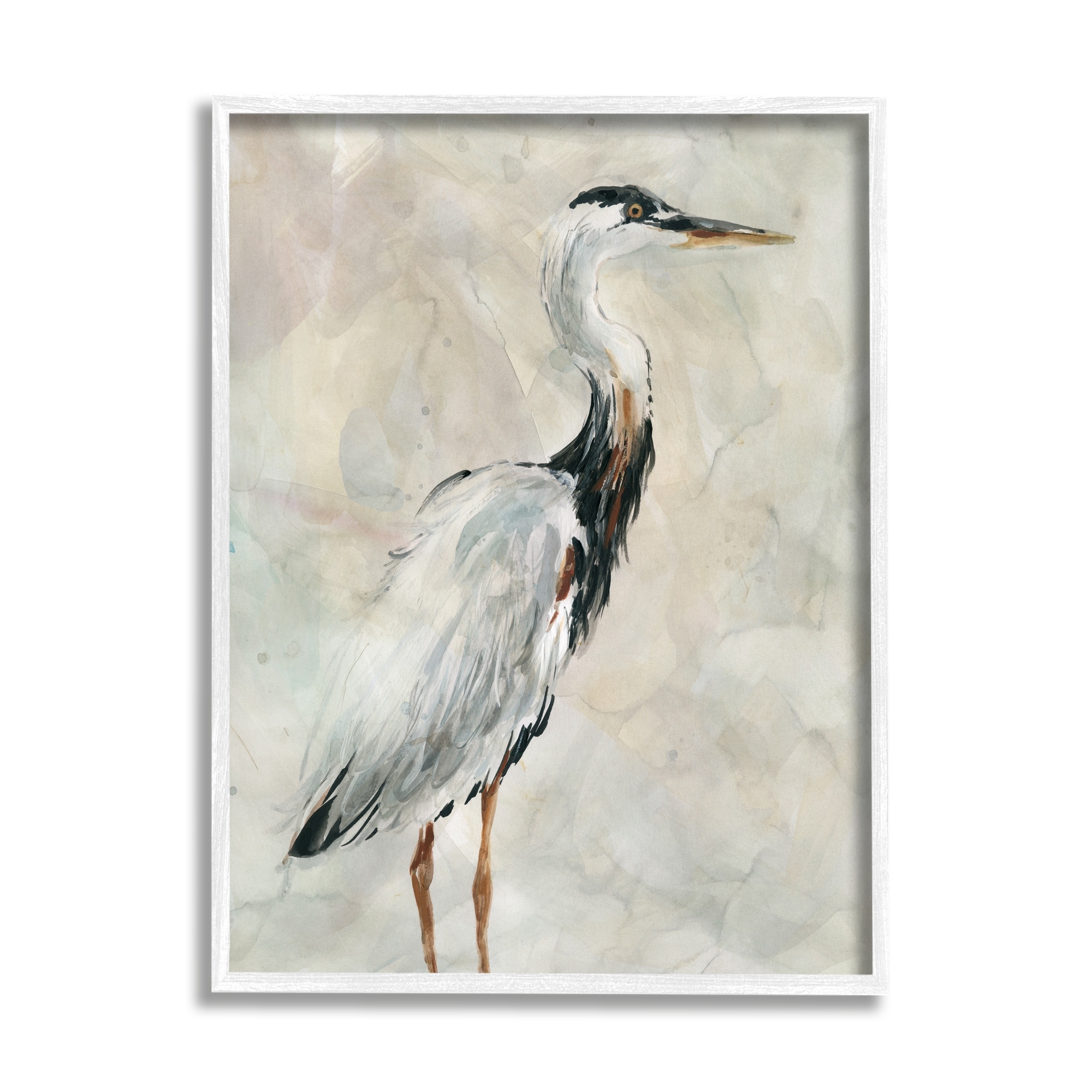 Stupell Ornate Crane Portrait over Soft Neutral Watercolor Framed Wall Art  Grey On Sale Bed Bath  Beyond 34183766