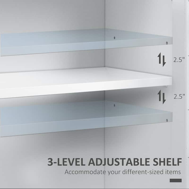 Buffet Cabinet with 4 Tempered Glass Doors,Stripe Pattern and Adjustable Storage Shelf