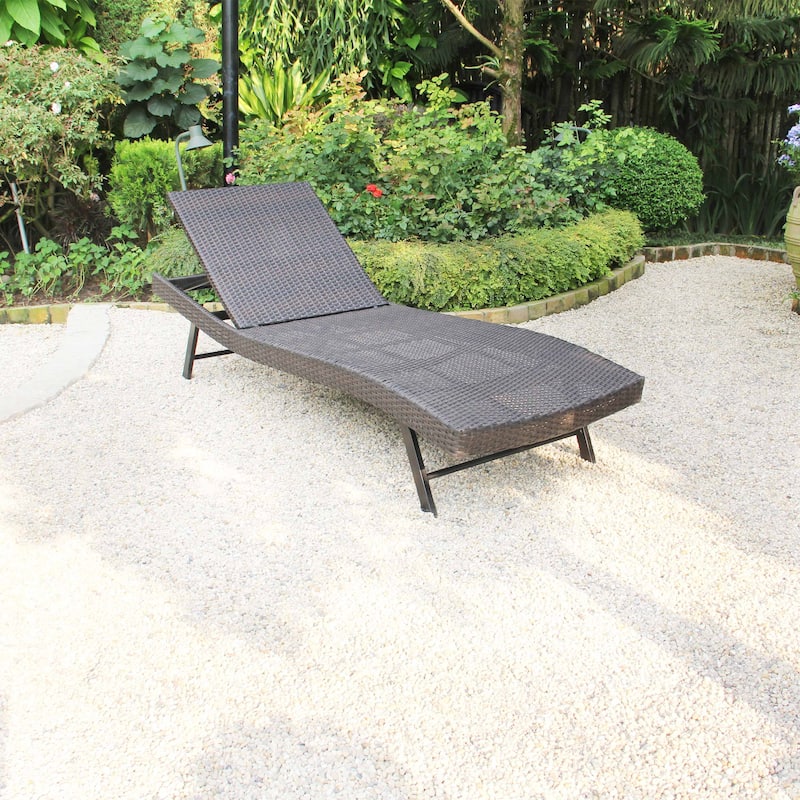 M4H Faro Recline Patio Single Chaise Lounge with 5-Position Backrest