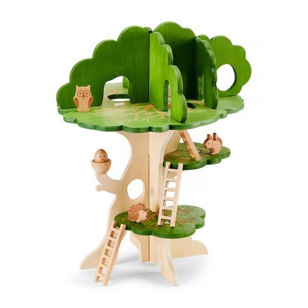 slide 2 of 5, TickiT Woodland Trail Treehouse - Green, Natural Green, Natural - Kids
