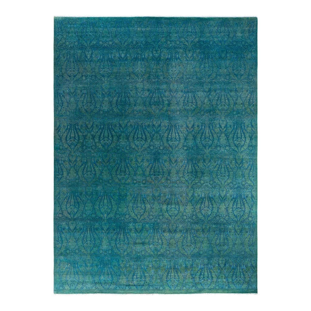 Fine Vibrance One-of-a-Kind Hand-Knotted Area Rug - Blue, 9' 4" x 12' 4" - 9' 4" x 12' 4"
