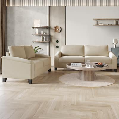 CraftPorch Simple Linen Upholstered 2-Piece Living Room Set